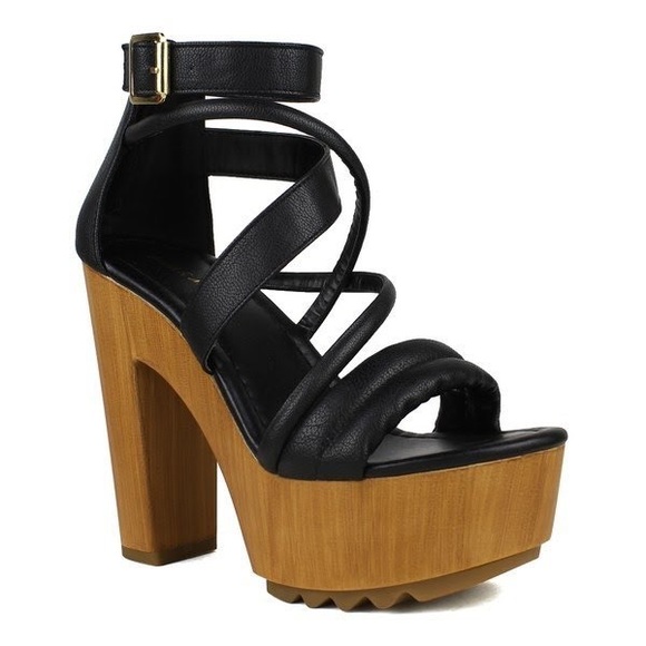 $15 🌳 High wood like Platform heels sandals - Picture 2 of 5